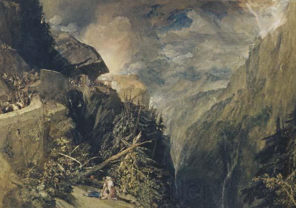 Joseph Mallord William Truner The Battle of For Rock Val d Aouste,Piedmont (mk47) Spain oil painting art